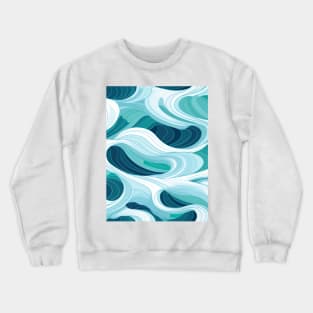 Ephemeral Crests: Hokusai Waves Reimagined Crewneck Sweatshirt